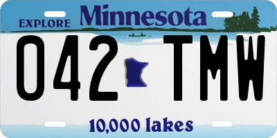 MN license plate 042TMW