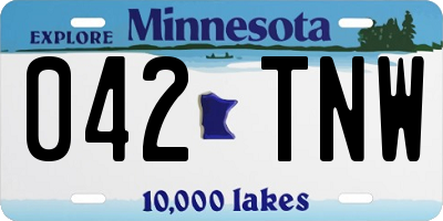 MN license plate 042TNW