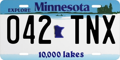 MN license plate 042TNX