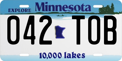 MN license plate 042TOB