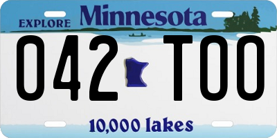 MN license plate 042TOO