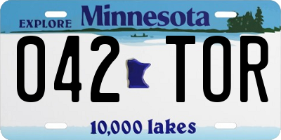 MN license plate 042TOR
