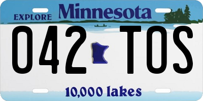 MN license plate 042TOS