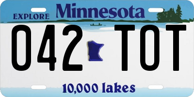 MN license plate 042TOT