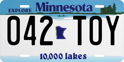 MN license plate 042TOY