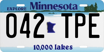 MN license plate 042TPE