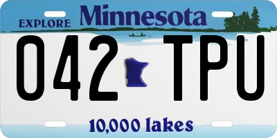 MN license plate 042TPU