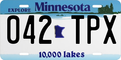 MN license plate 042TPX