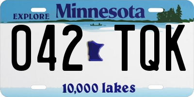 MN license plate 042TQK