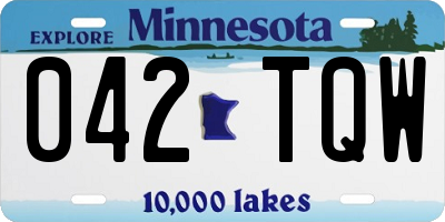 MN license plate 042TQW