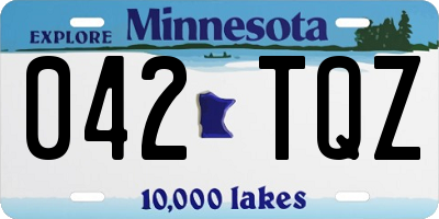 MN license plate 042TQZ
