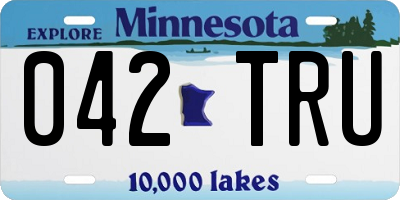 MN license plate 042TRU