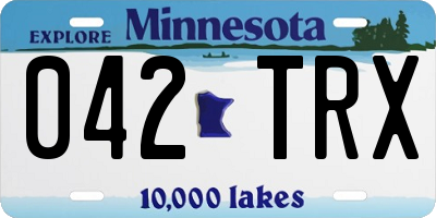 MN license plate 042TRX