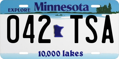MN license plate 042TSA
