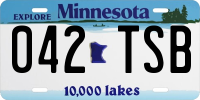 MN license plate 042TSB