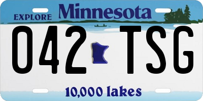 MN license plate 042TSG