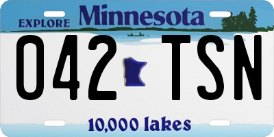 MN license plate 042TSN