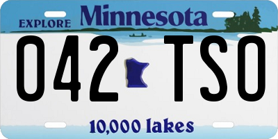 MN license plate 042TSO