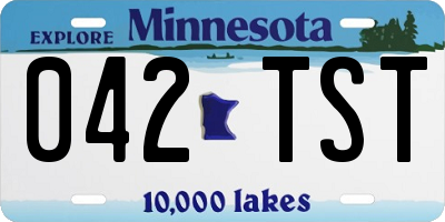 MN license plate 042TST
