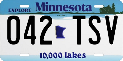 MN license plate 042TSV