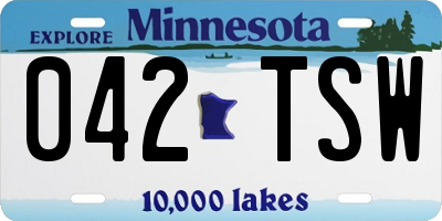 MN license plate 042TSW
