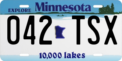 MN license plate 042TSX