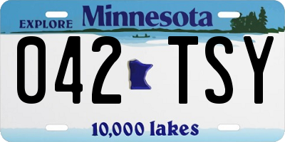 MN license plate 042TSY