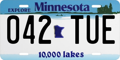 MN license plate 042TUE