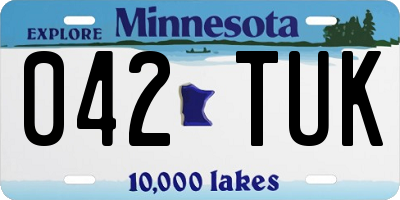 MN license plate 042TUK