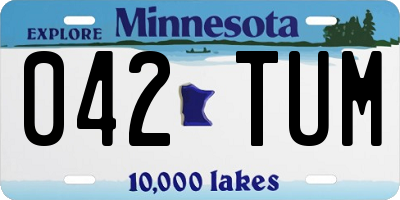MN license plate 042TUM