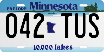 MN license plate 042TUS
