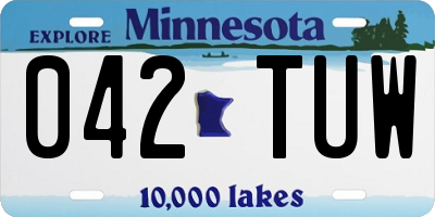 MN license plate 042TUW