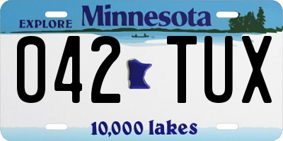 MN license plate 042TUX