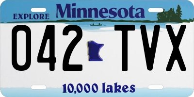 MN license plate 042TVX