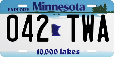 MN license plate 042TWA