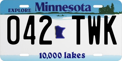MN license plate 042TWK