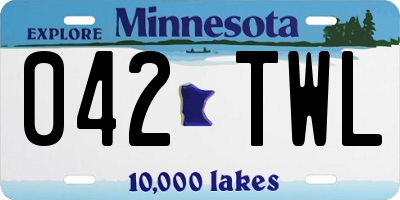 MN license plate 042TWL