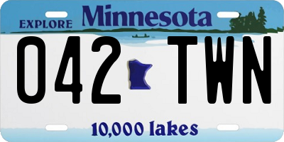 MN license plate 042TWN