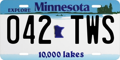 MN license plate 042TWS