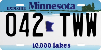 MN license plate 042TWW