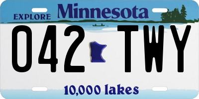 MN license plate 042TWY