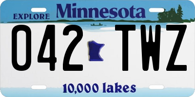 MN license plate 042TWZ