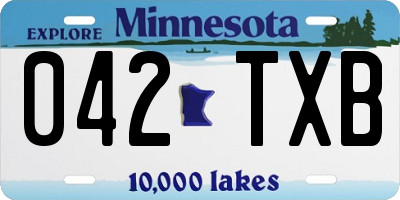 MN license plate 042TXB