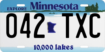 MN license plate 042TXC