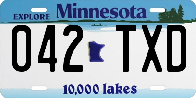 MN license plate 042TXD