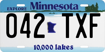 MN license plate 042TXF