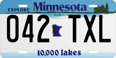 MN license plate 042TXL