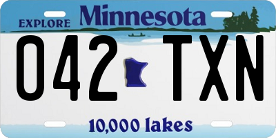 MN license plate 042TXN