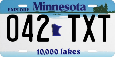 MN license plate 042TXT