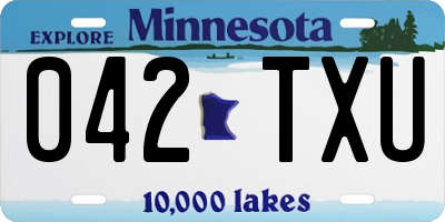 MN license plate 042TXU